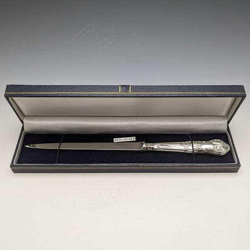 UK made sterling silver handle letter opener in case